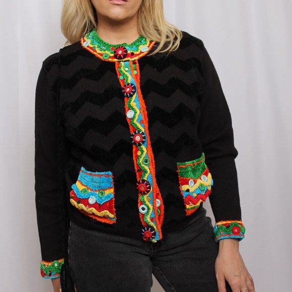 1990s embellished cardigan by The Collective Works of Berek 2 by Takako Saxon - Picture 2 of 11